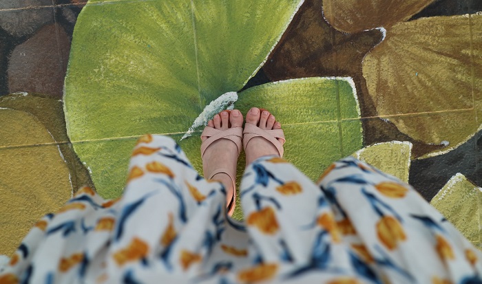 Feet on a lilly pad