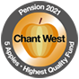 Chant West 2021 5 Apples Pension Gold rating